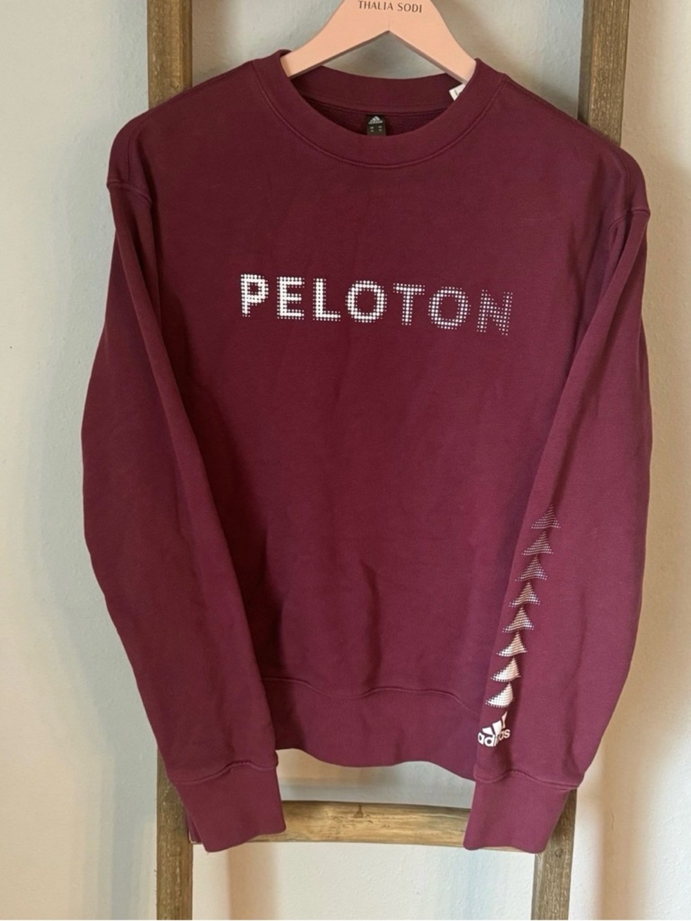 Peloton Burgundy Crewneck Sweatshirt with Reflective Logo